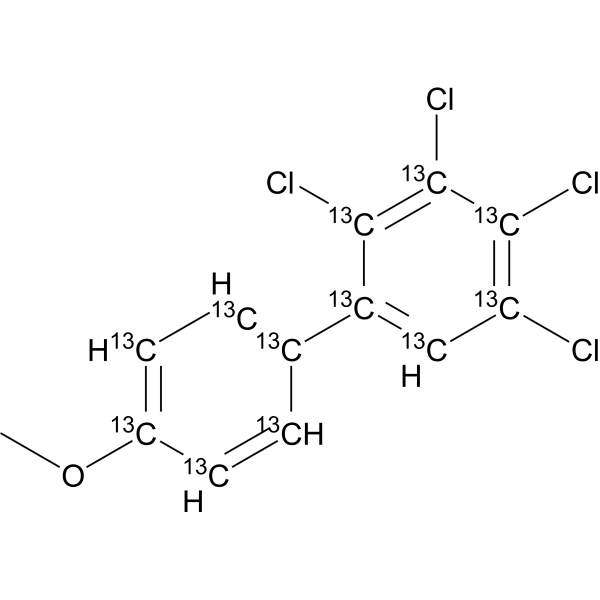 2,3,4,5-Tetrachloro-4′-methoxy biphenyl-13C12